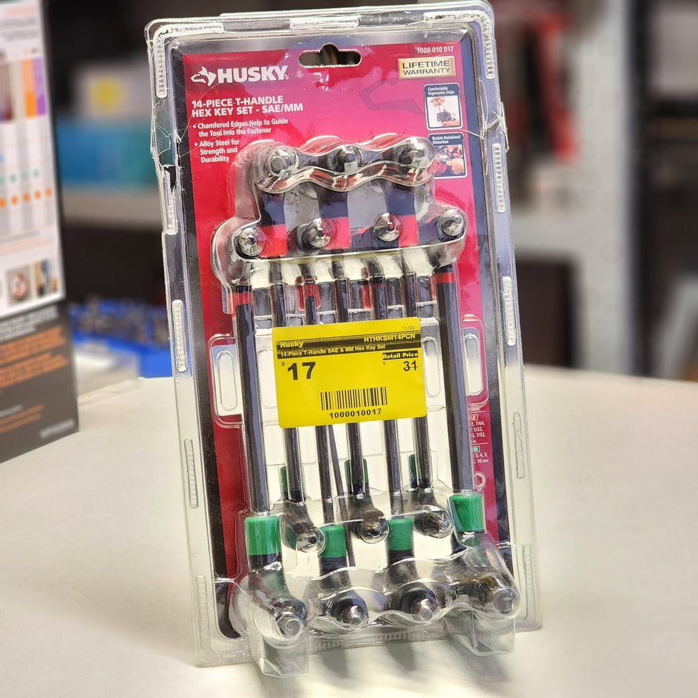 14-Piece T-Handle SAE & MM Hex Key Set (HTHKSM14PCN) 14-Piece T-Handle SAE & MM Hex Key Set (HTHKSM14PCN)